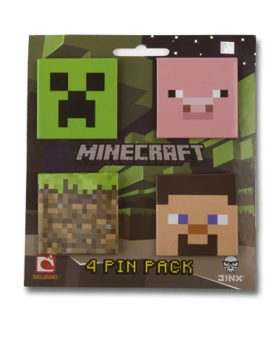 Produktbild zu Minecraft - Badge Pack - 4er Set Ansteck-Buttons